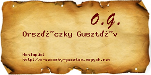 Orszáczky Gusztáv névjegykártya
