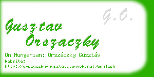 gusztav orszaczky business card
